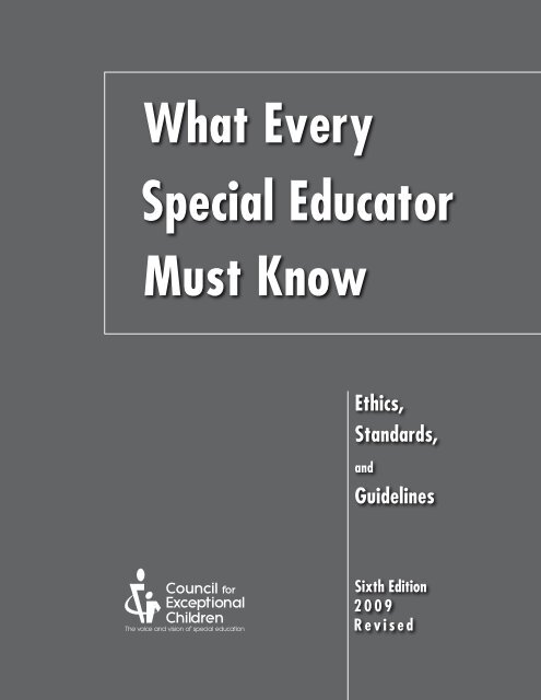 What Every Must Know Special Educator - Council for Exceptional ...