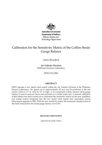 Calibration for the Sensitivity Matrix of the Collins Strain Gauge ...