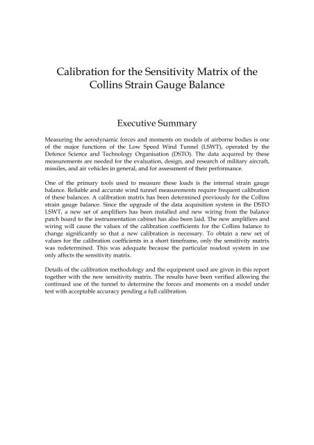 Calibration for the Sensitivity Matrix of the Collins Strain Gauge ...