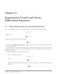 Chapter 9 Exponential Growth and Decay: Differential Equations