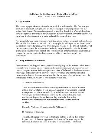 Guidelines for Writing an Art History Research Paper