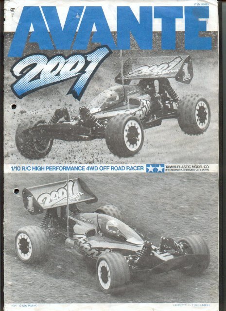 Tamiya Avante 2001 Manual Wheelsacademy Info