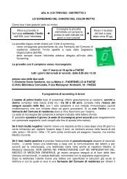 Screening colon - Informativa - Comune di Paese