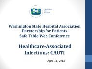 Safe Table Webcast - Reducing CAUTI - Washington State Hospital ...