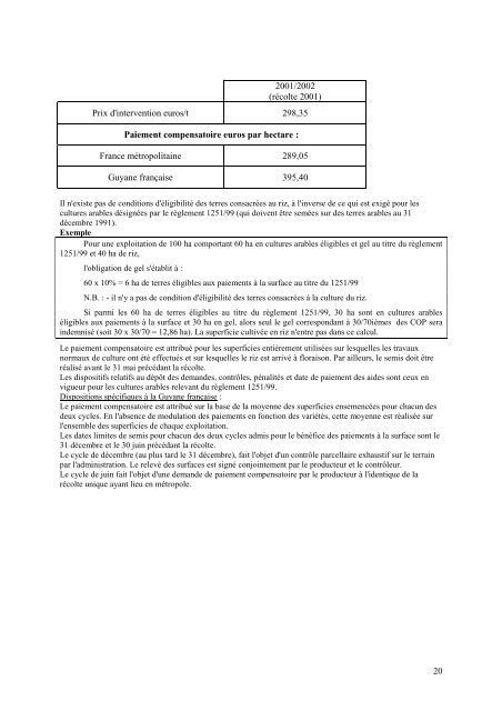CIRCULAIRE DPEI/SPM/C2001â4008 Date : 08 ... - INRA Montpellier