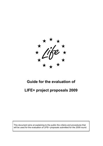 1 LIFE+ 2009 Evaluation Guide FINAL - Infoeuropa