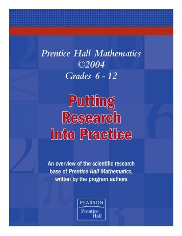 Prentice Hall Mathematics ©2004 Grades 6 - 12 - Pearson