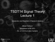 TSDT14 Signal Theory Lecture 1 - Communication Systems