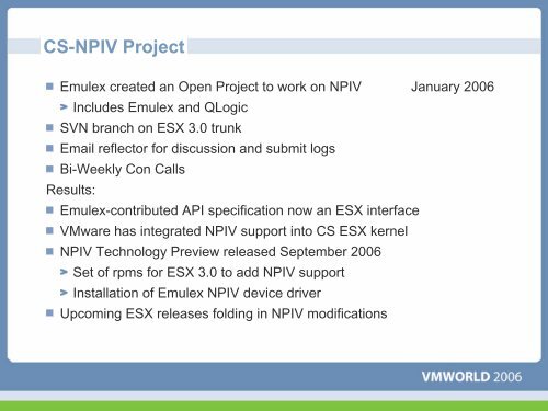 Using VMware Community Source to Drive Innovation for ESX Server