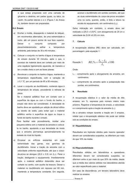 Maio/2010 NORMA DNIT 130/2010 - ME DeterminaÃ§Ã£o ... - IPR - Dnit