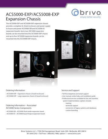 ACS5000-EXP/ACS5008-EXP Expansion Chassis - Brivo Systems