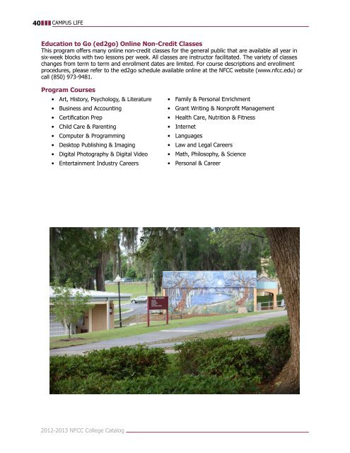2012-2013 College Catalog - North Florida Community College