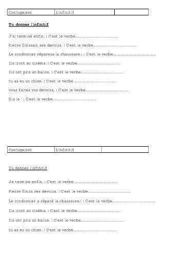 Infinitifs...