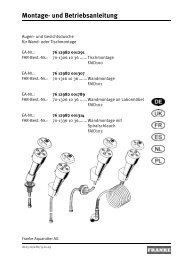 Montage- und Betriebsanleitung - Franke