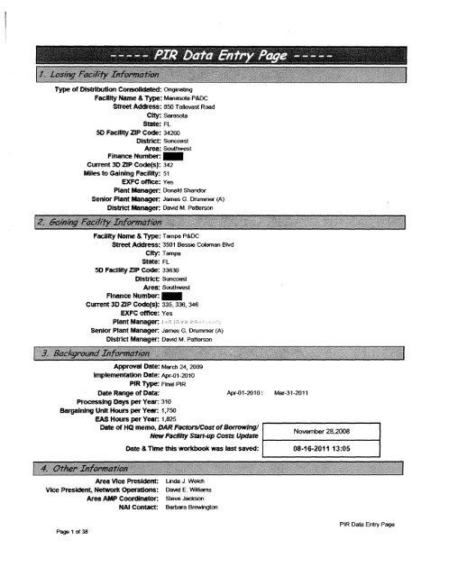 Second and Final Post Implementation Review of the ... - APWU