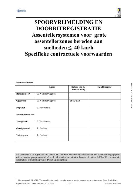 SPOORVRIJMELDING EN DOORRITREGISTRATIE ... - Infrabel