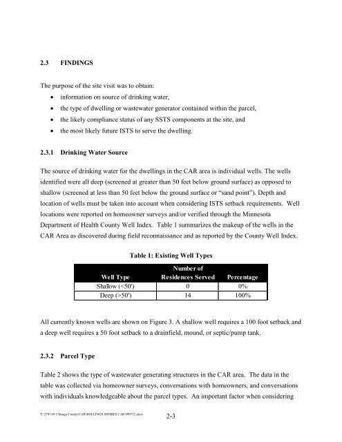 Community Assessment Report - Onsite Sewage Treatment ...