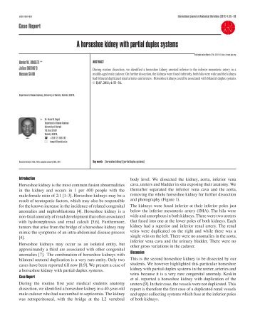 A horseshoe kidney with partial duplex systems - IJAV â¢ International ...