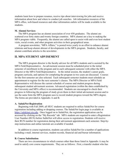 MPA Handbook - Mypage Web Server - Southern Illinois University