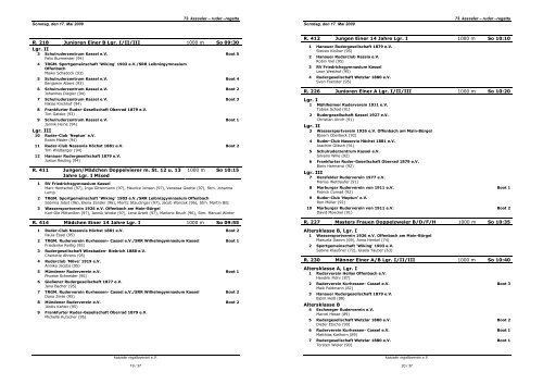 Stadtmeisterschaften 2009 - kasseler regattaverein eV