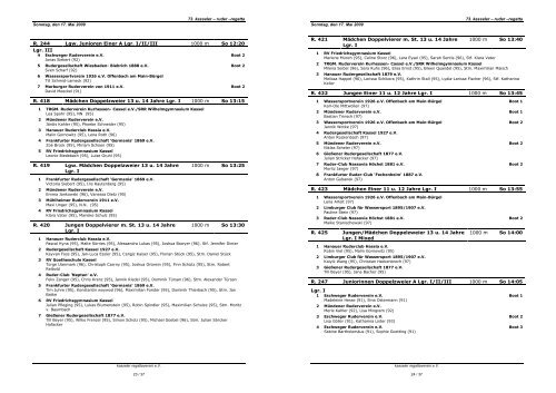 Stadtmeisterschaften 2009 - kasseler regattaverein eV