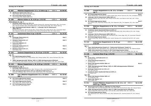 Stadtmeisterschaften 2009 - kasseler regattaverein eV