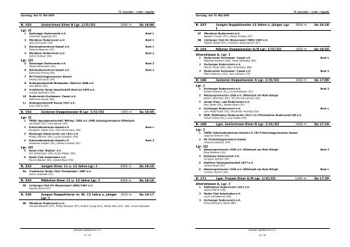 Stadtmeisterschaften 2009 - kasseler regattaverein eV