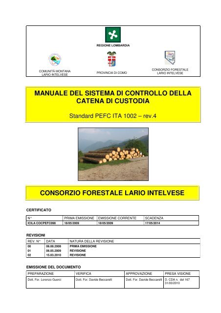 manuale del sistema di controllo della catena di custodia consorzio ...