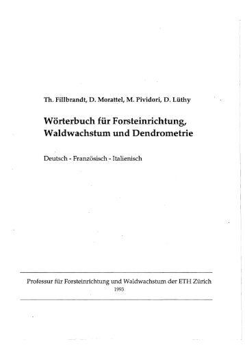 WÃ¶rterbu.ch fÃ¼r Forsteinrichtung, Waldwachstum und ... - Planfor