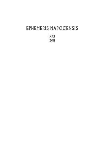 ephemeris napocensis 2011 cu corectura.indd - Institutul de ...