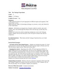 Theme-Integrated Lesson Plans Title: The Tuskegee Experiment ...