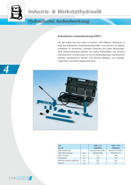 Industrie- & Werkstatthydraulik