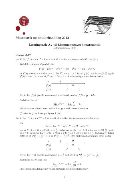 Løsningsark A2 i matematik, 10/9/2012