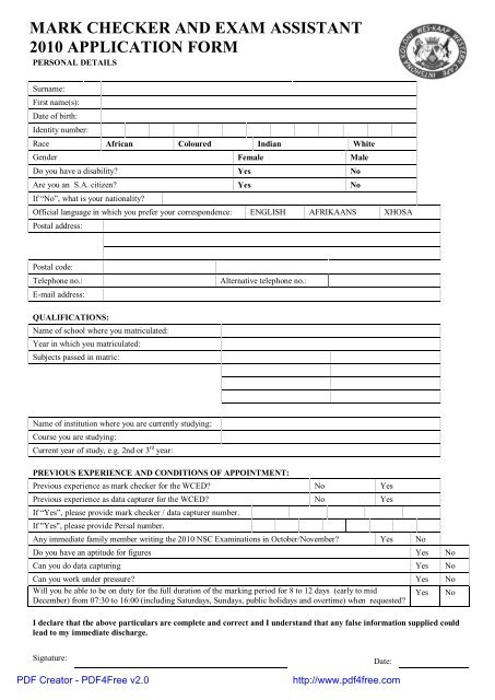 application form