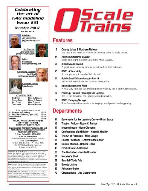 (jeb@oscalemag.com). - O Scale Trains Magazine Online