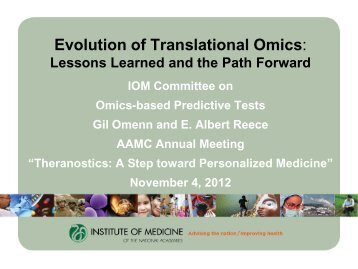 Evolution of Translational Omics: