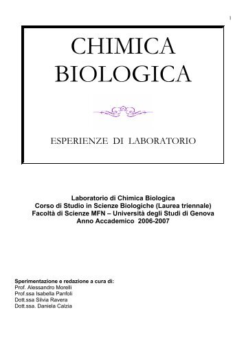 CHIMICA BIOLOGICA - Corso di Laurea in Biologia - Università ...