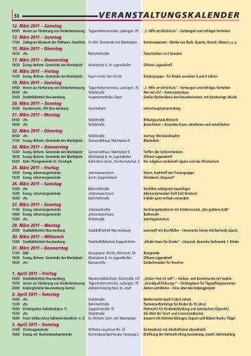 VERANSTALTUNGSKALENDER - Isenburger