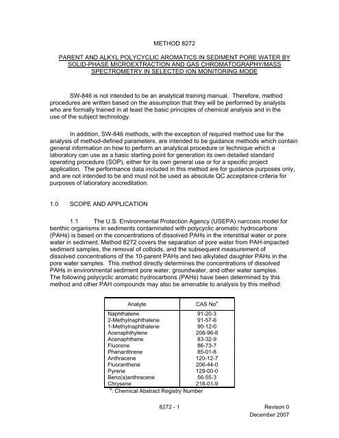 METHOD 8272: PARENT AND ALKYL POLYCYCLIC ... - Xenco