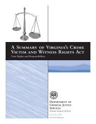 A Summary of Virginia's Crime Victim and Witness Rights Act: Your