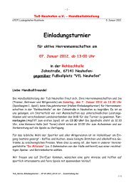 Einladungsturnier - Handball TuS Neuhofen