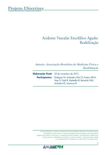 Acidente Vascular Encefálico Agudo: Reabilitação - Projeto Diretrizes