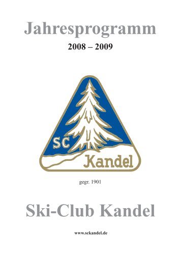 Jahresprogramm Ski-Club Kandel - Ski-Club Kandel eV Waldkirch