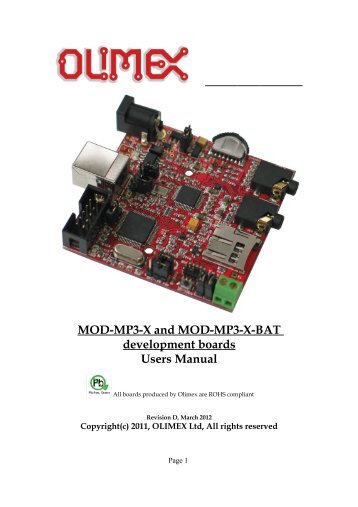 MOD-MP3-X User Manual - Olimex