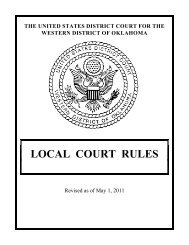 LOCAL COURT RULES - Western District of Oklahoma