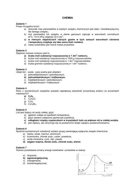 PrzykÅadowe zadania egzaminacyjne na system dzienny - Komenda ...