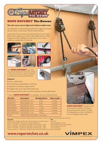 Rope Ratchet Tie Downs (PDF) - Rescue-tools.co.uk