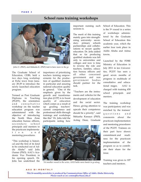News letter Volume 1, Issue III - Addis Ababa University