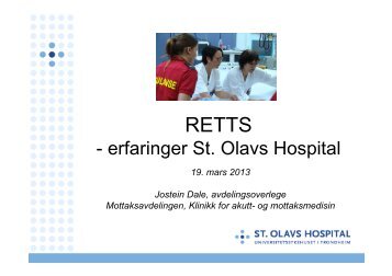 - erfaringer St. Olavs Hospital - nakos