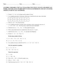 alg 2 h unit 9 (6.1-6.6) practice test - SchoolNotes